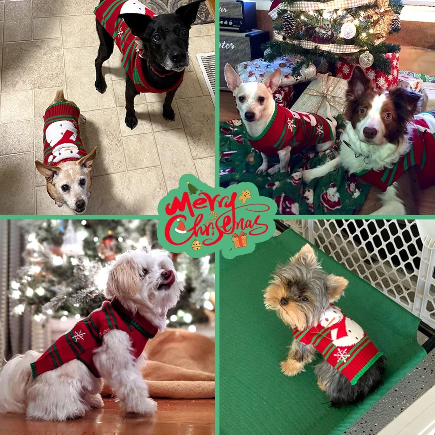 Dog Ugly Christmas Sweater Xmas Sweater Dog Christmas Snowman Sweater Cat Ugly Christmas Sweater for Cat Dog(Snowman, S)
